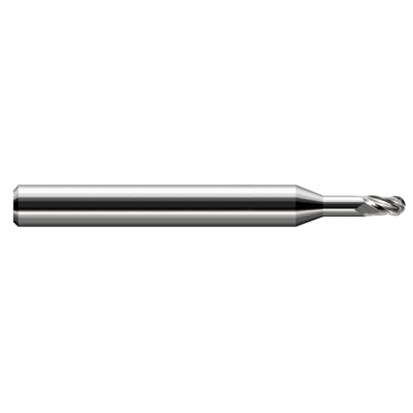 Miniature End Mill - Ball - Long Reach, Stub Flute, 0.0470" (3/64)